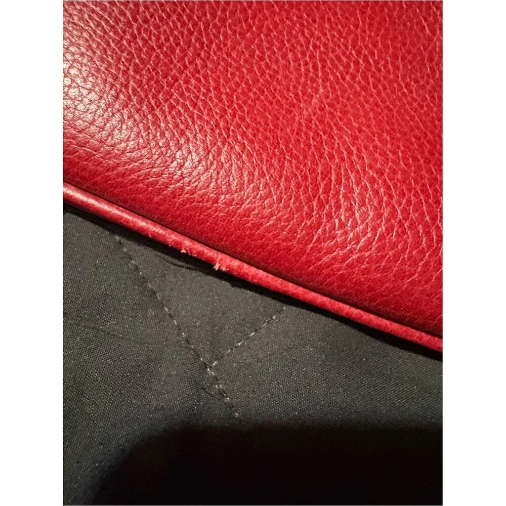 Michael Kors Red Leather Shoulder NEVER USED Flaws 👀@All Pics